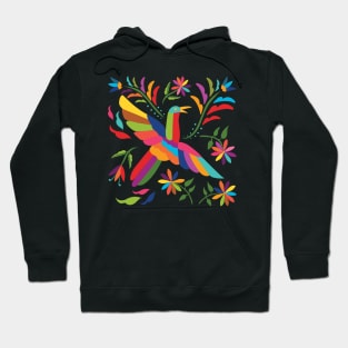 Mexican Otomí Colorful Flying Bird by Akbaly Hoodie